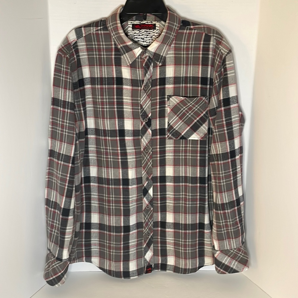 Hawk flannel long sleeve shirt Men’s size Large